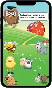 The app's student music lessons overview feature is displayed in a screenshot, showcasing a unique representation of the status of the lessons using animal characters. The animals are portrayed as sad if the student fails to practice, indicating that the lesson status is not progressing as expected.