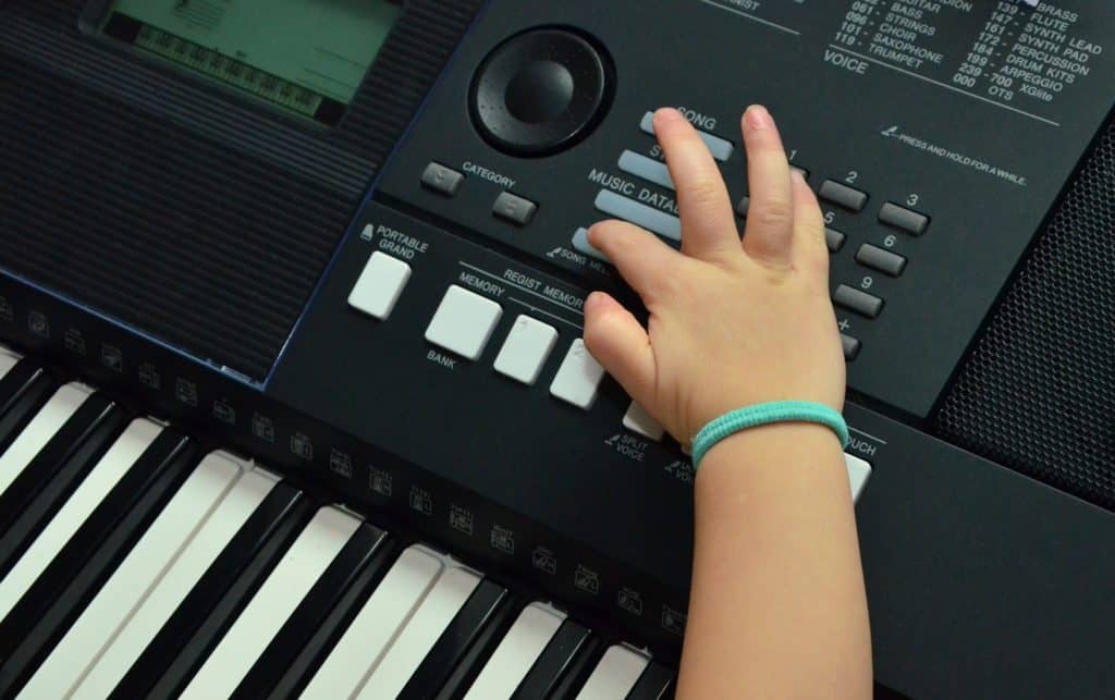 Photo of a keyboard used by a child